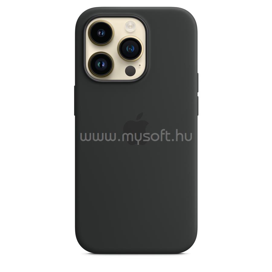 APPLE MagSafe-rögzítésű iPhone 14 Pro szilikontok (éjfekete)