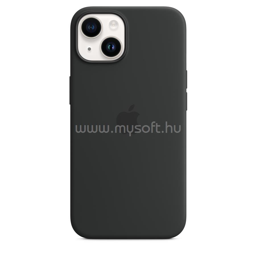 APPLE MagSafe-rögzítésű iPhone 14 szilikontok (éjfekete)