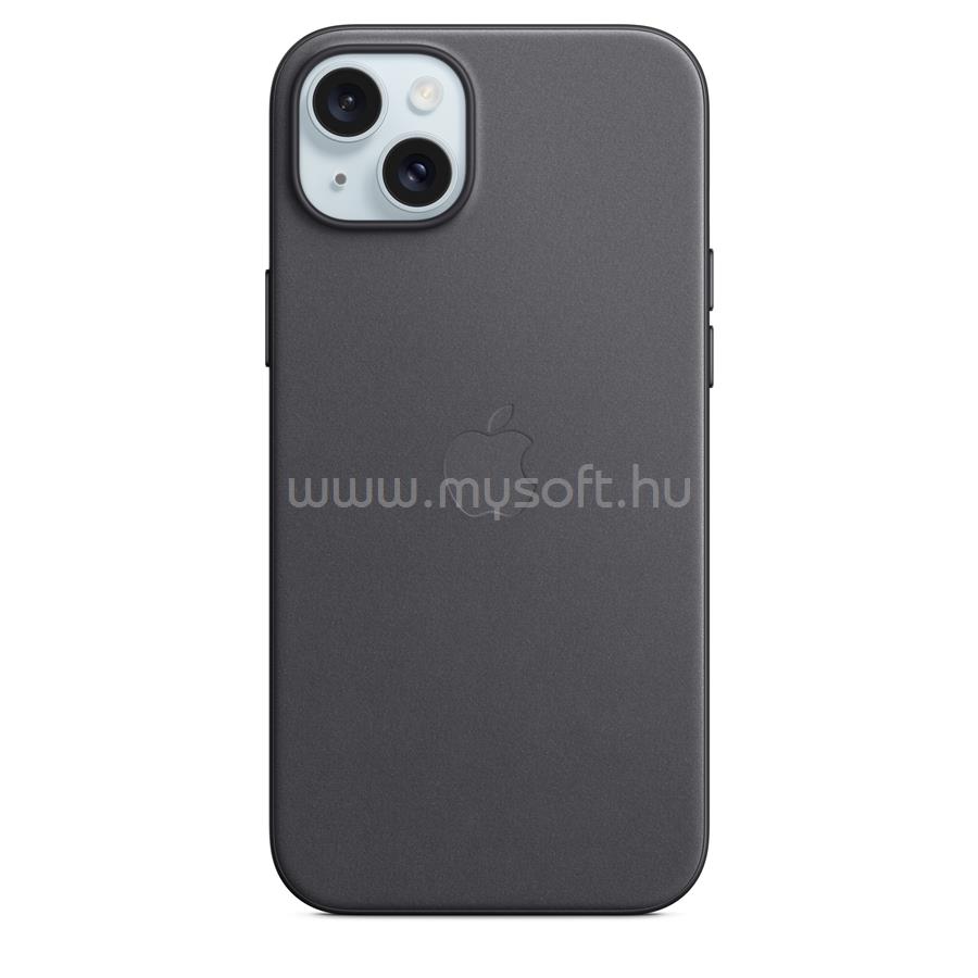 APPLE MagSafe-rögzítésű iPhone 15 Plus FineWoven szövettok (fekete)