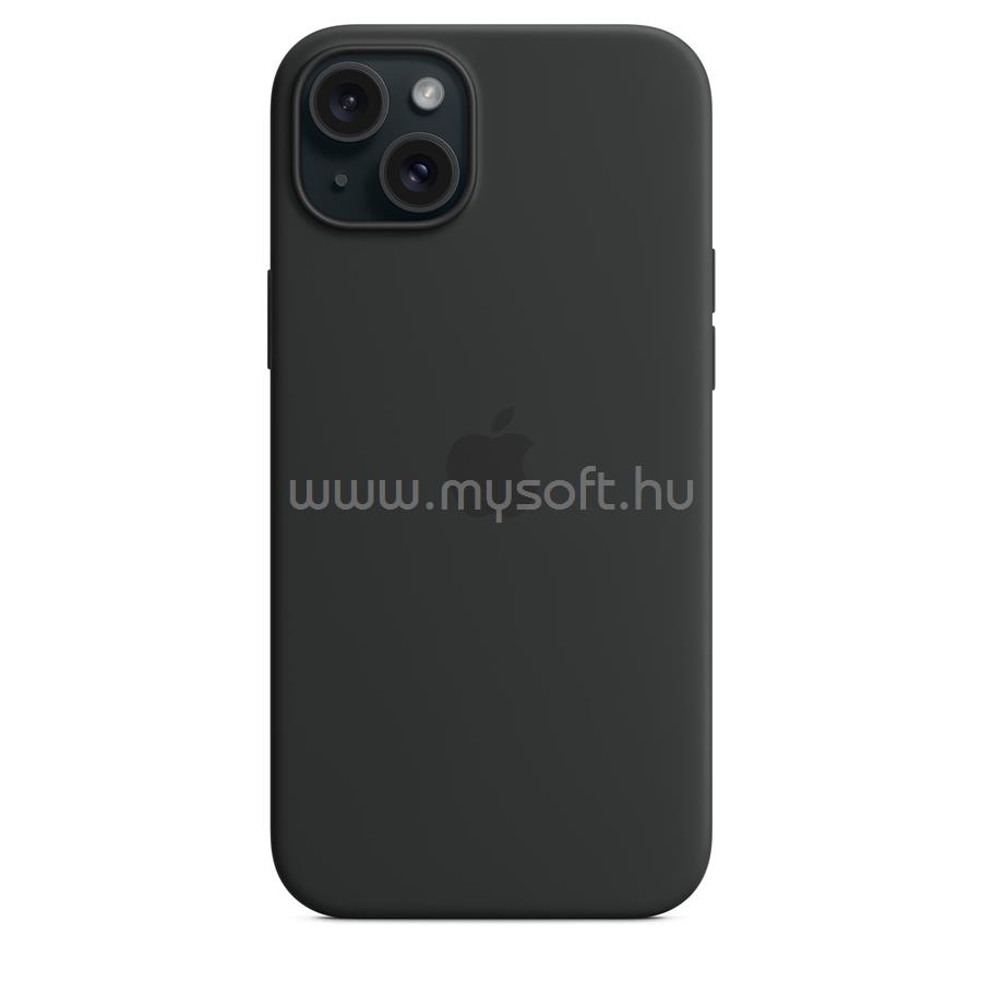 APPLE MagSafe-rögzítésű iPhone 15 Plus szilikontok (fekete)