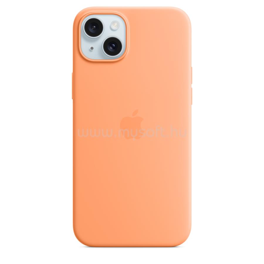 APPLE MagSafe-rögzítésű iPhone 15 Plus szilikontok (narancssörbet)