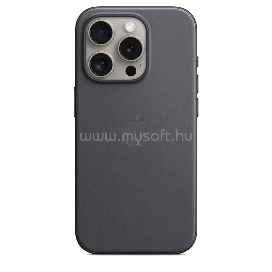 APPLE MagSafe-rögzítésű iPhone 15 Pro FineWoven szövettok (fekete)