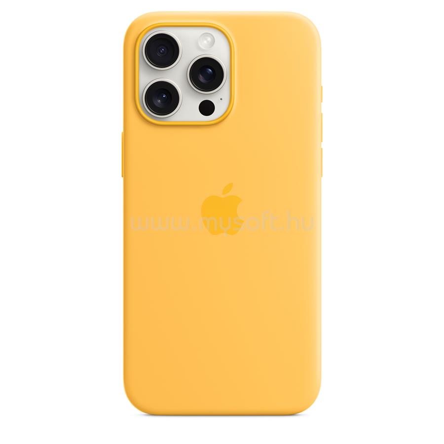 APPLE MagSafe-rögzítésű iPhone 15 Pro Max szilikontok (napsárga)