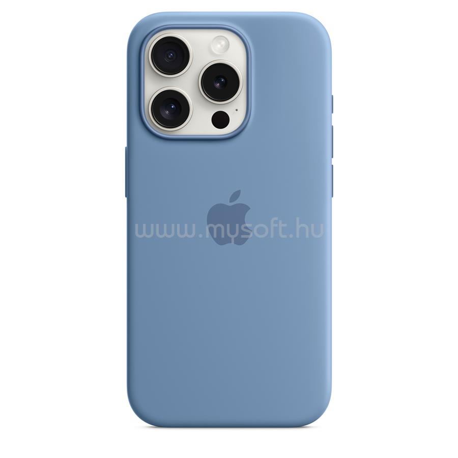 APPLE MagSafe-rögzítésű iPhone 15 Pro szilikontok (télkék)
