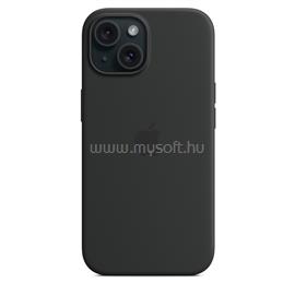 APPLE MagSafe-rögzítésű iPhone 15 szilikontok (fekete) MT0J3ZM/A small