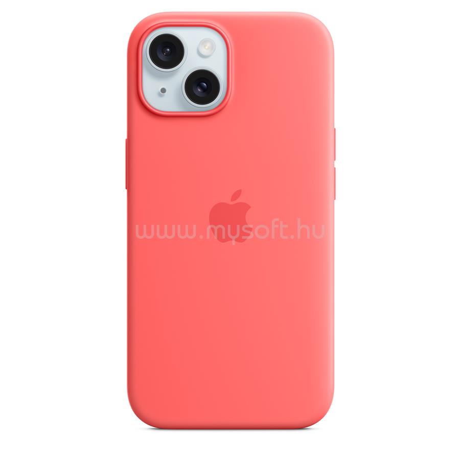 APPLE MagSafe-rögzítésű iPhone 15 szilikontok (guava)