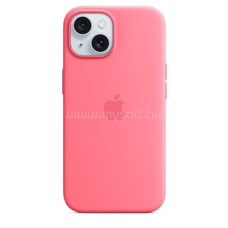 APPLE MagSafe-rögzítésű iPhone 15 szilikontok (rózsaszín)