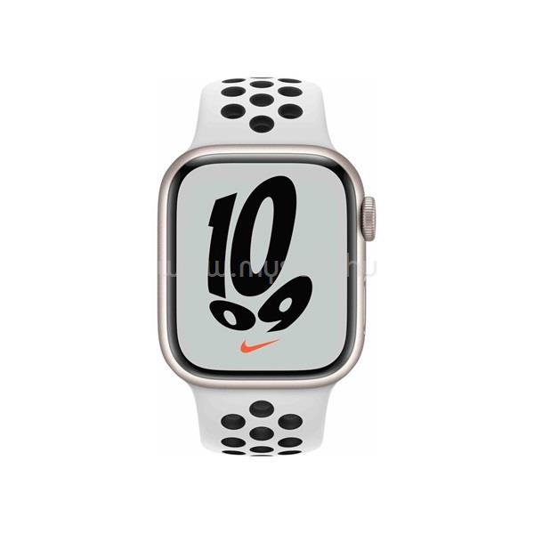 APPLE Watch Nike S7 GPS-es (41mm) krém alumínium tok, platina/fekete szilikon Nike sportszíjas okosóra