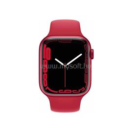 APPLE Watch S7 GPS-es (45mm)  piros alumínium tok, piros szilikon sportszíjas okosóra MKN93HC/A small