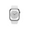 APPLE Watch S8 Cellular (41mm) ezüst alumínium tok, fehér sportszíjas okosóra MP4A3CM/A small