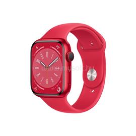 APPLE Watch S8 GPS-es (45mm) (PRODUCT)RED alumínium tok, (PRODUCT)RED sportszíjas okosóra MNP43CM/A small