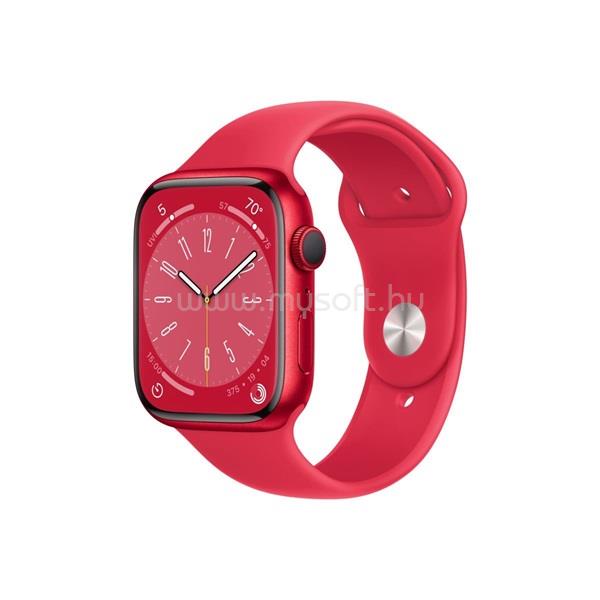 APPLE Watch S8 GPS-es (45mm) (PRODUCT)RED alumínium tok, (PRODUCT)RED sportszíjas okosóra