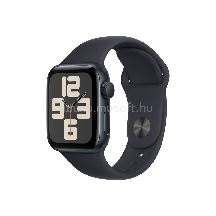 APPLE Watch SE 2 GPS (40 mm) éjfekete alumínium tok, éjfekete sportszíj (M/L) okosóra