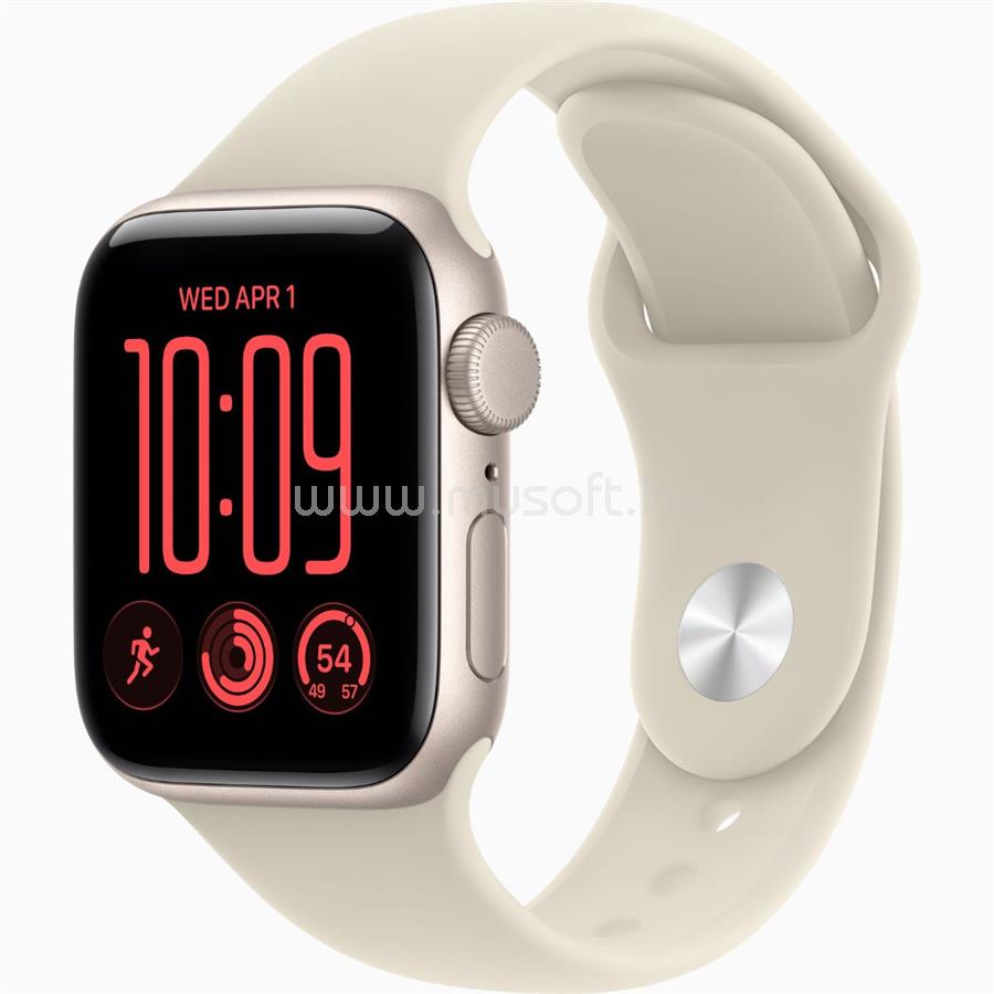 APPLE Watch SE 3 GPS (44 mm) csillagfény alumíniumtok, homok sportszíj (M/L)