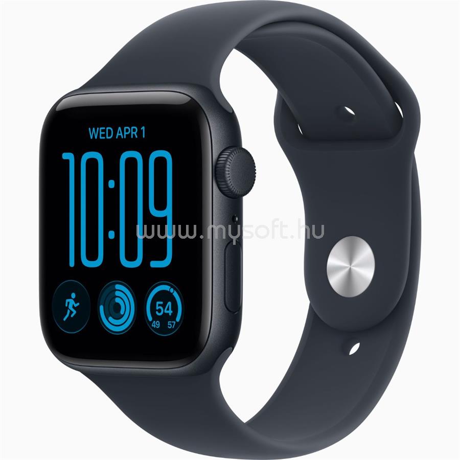 APPLE Watch SE 3 GPS (44 mm) éjfekete alumíniumtok, tengerészkék sportszíj (S/M)