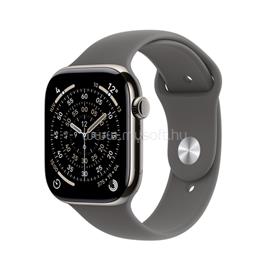 APPLE Watch Series 11 GPS + Cellular (46mm) natúr titántok, kőszürke sportszíj (M/L) MFCX4ZR/A small