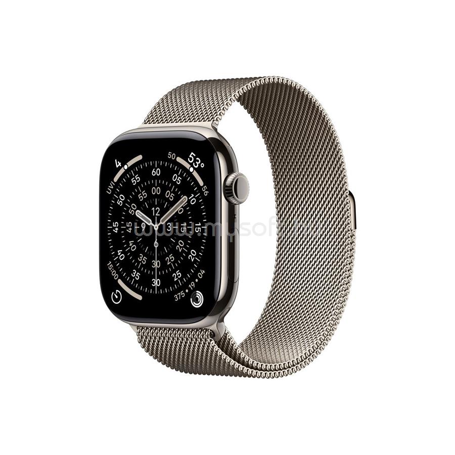 APPLE Watch Series 11 GPS + Cellular (46mm) natúr titántok, natúr milánói szíj (M/L)