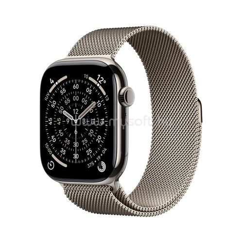 APPLE Watch Series 11 GPS + Cellular (46mm) natúr titántok, natúr milánói szíj (S/M)
