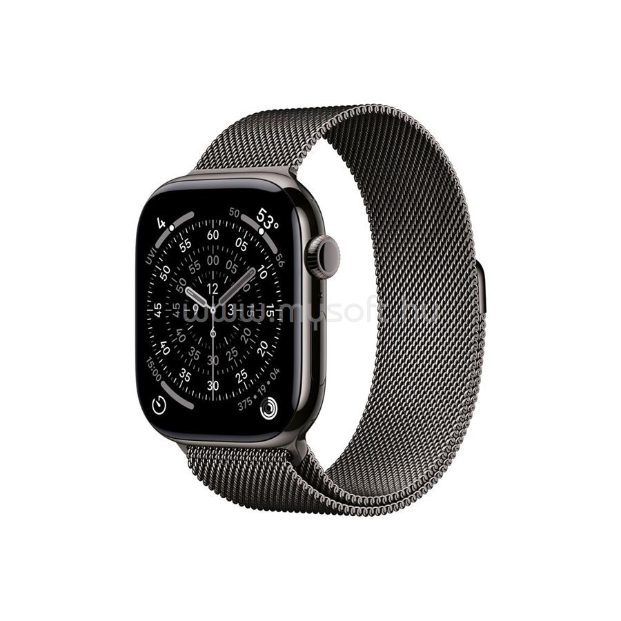 APPLE Watch Series 11 GPS + Cellular (46mm) palaszürke titántok, palaszürke milánói szíj (S/M)