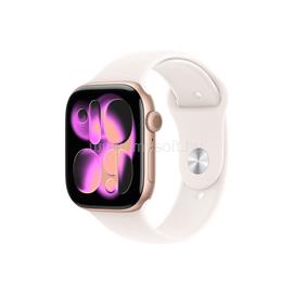 APPLE Watch Series 11 GPS + Cellular (46mm) rozéarany alumíniumtok, lágy rózsaszín sportszíj (S/M) MFCG4ZR/A small