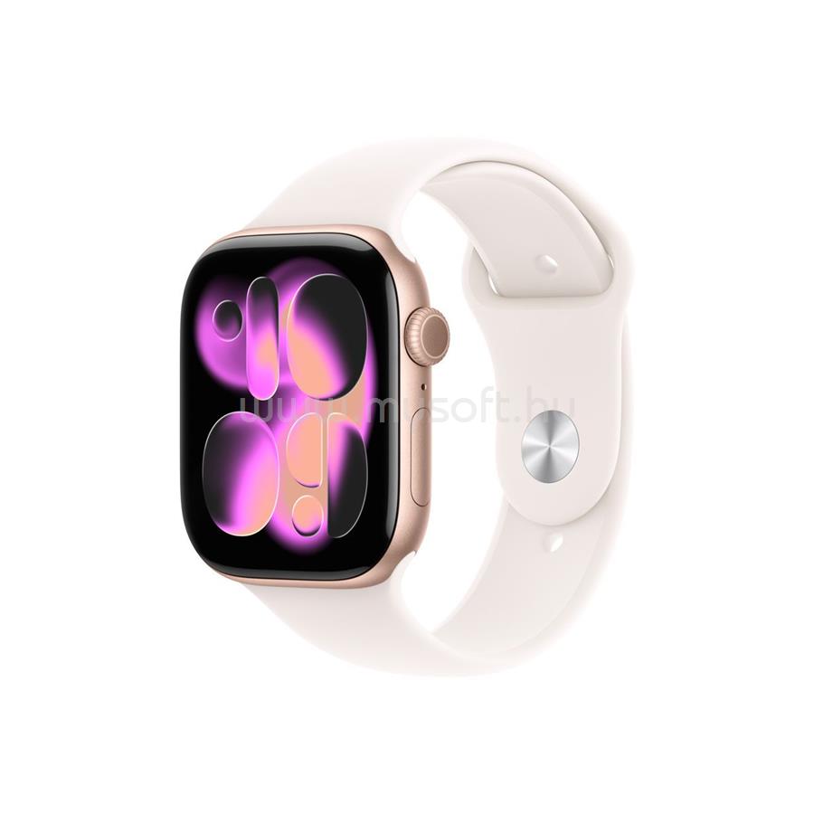 APPLE Watch Series 11 GPS + Cellular (46mm) rozéarany alumíniumtok, lágy rózsaszín sportszíj (S/M)