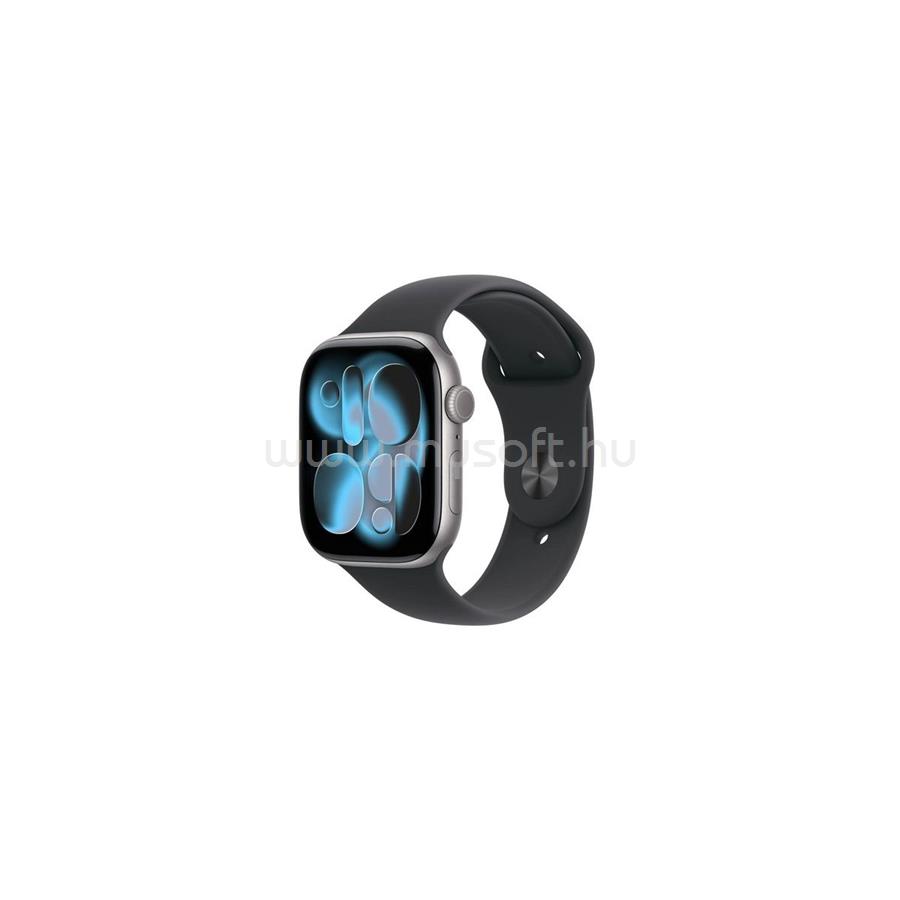 APPLE Watch Series 11 GPS (42mm) asztroszürke alumíniumtok, fekete sportszíj (S/M)