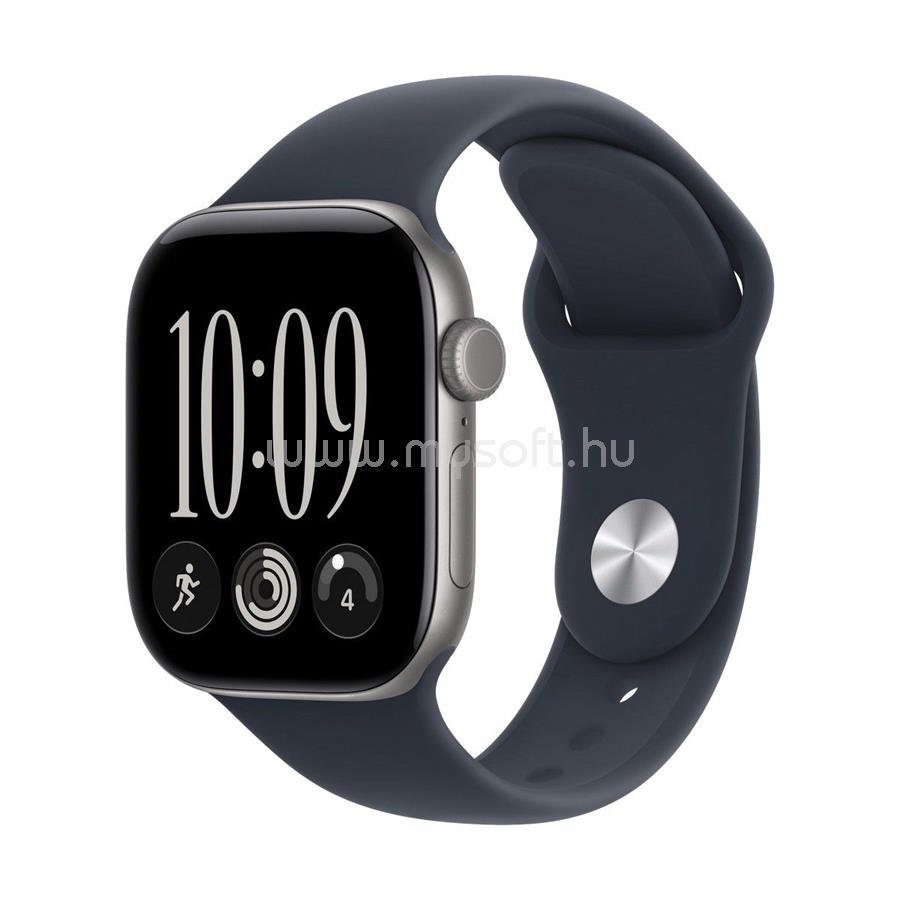 APPLE Watch Series 12 GPS (42mm) asztroszürke alumíniumtok, tengerészkék sportszíj (S/M)