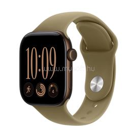 APPLE Watch Series 12 GPS (42mm) sötétbronz alumíniumtok, oliva sportszíj (S/M) MJEF4MP/A small