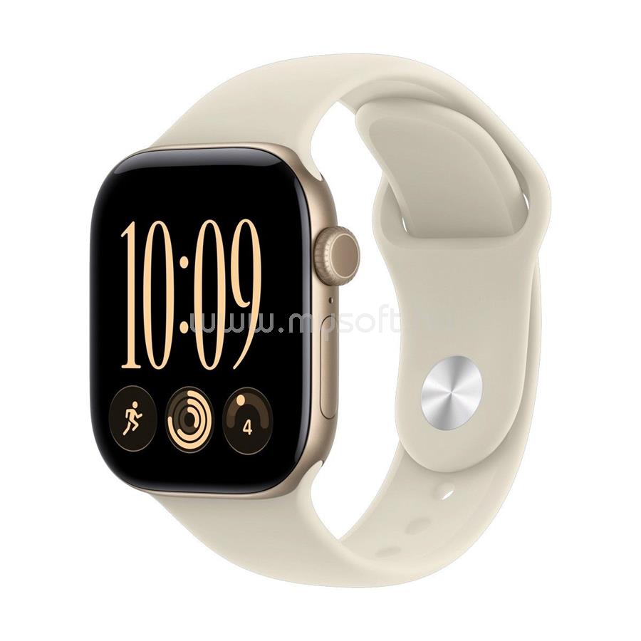 APPLE Watch Series 12 GPS (42mm) világos arany alumíniumtok, homok sportszíj (S/M)