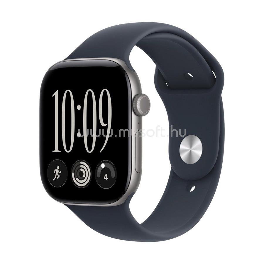 APPLE Watch Series 12 GPS (46mm) asztroszürke alumíniumtok, tengerészkék sportszíj (S/M)