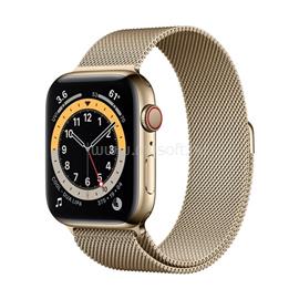 APPLE Watch Series 6 GPS + Cellular 44mm arany rozsdamentes acél tok arany milánói szíjas okosóra M09G3HC/A small