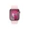 APPLE Watch Series 9 GPS + Cellular (41mm) rózsaszín alumínium tok, világos rózsaszín sportszíj (M/L) okosóra MRJ03QF/A small