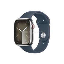 APPLE Watch Series 9 GPS + Cellular (45mm) ezüst rozsdamentes acél tok, viharkék sportszíj (S/M) okosóra MRMN3QF/A small