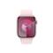 APPLE Watch Series 9 GPS + Cellular (45mm) rózsaszín alumínium tok, világos rózsaszín sportszíj (S/M) okosóra MRMK3QF/A small