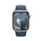 APPLE Watch Series 9 GPS (41mm) ezüst alumínium tok, viharkék sportszíj (M/L) okosóra MR913QF/A small