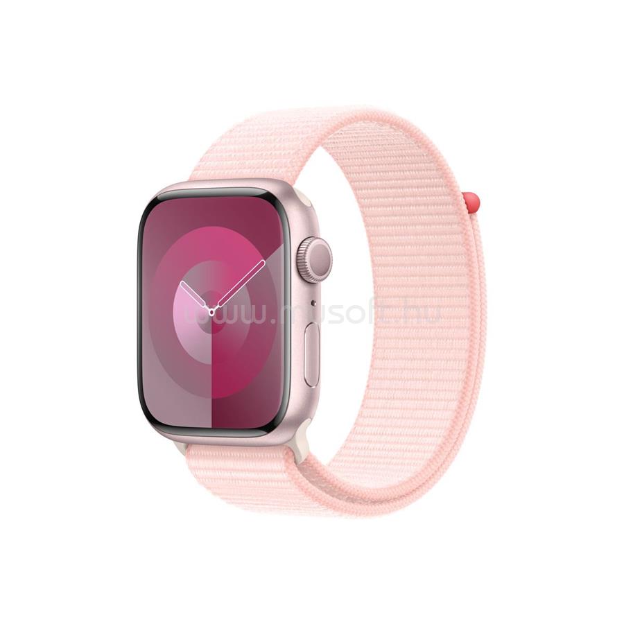 APPLE Watch Series 9 GPS (45mm) rózsaszín alumínium tok, világos rózsaszín sportpánt okosóra
