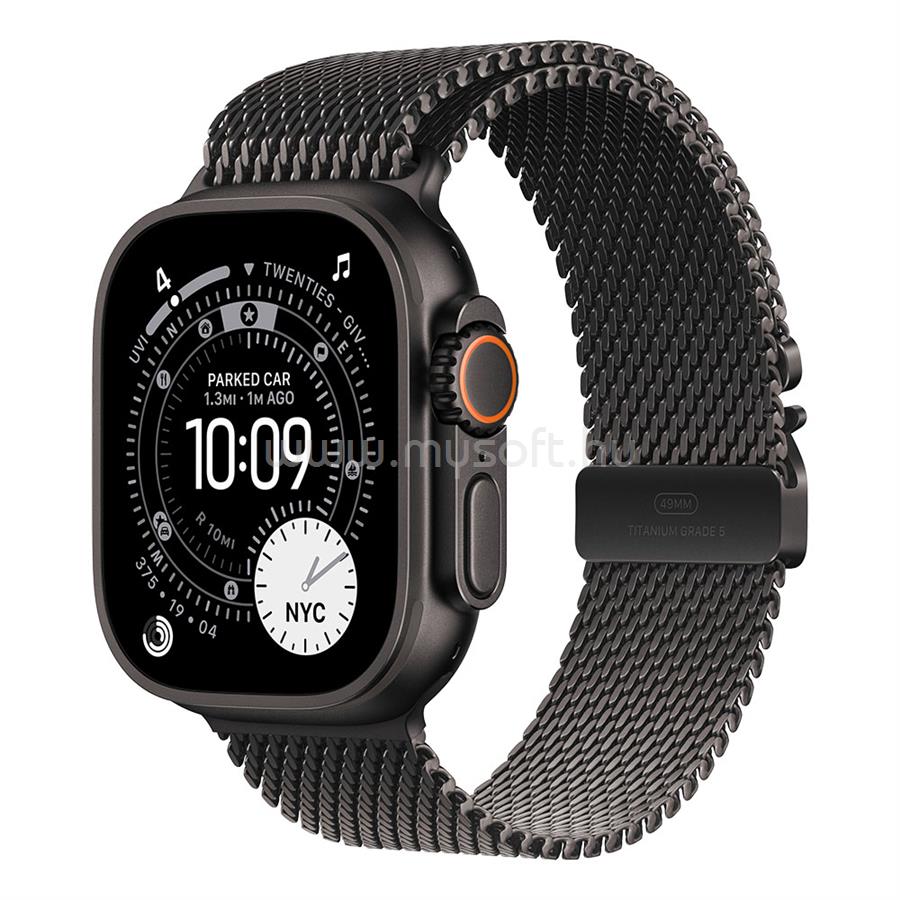APPLE Watch Ultra 3 GPS + Cellular (49mm) fekete titántok, fekete titán milánói pánt small