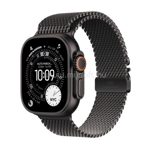 APPLE Watch Ultra 3 GPS + Cellular (49mm) fekete titántok, fekete titán milánói pánt medium