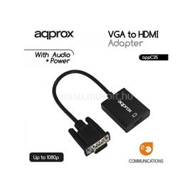 APPROX Átalakító - VGA to HDMI Adapter + audio input APPC25 small