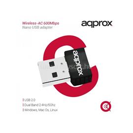 APPROX Hálózati Adapter - USB, nano, Dual-Band, 600 Mbps Wireless N (802.11b/g/n/ac) APPUSB600NAV2 small