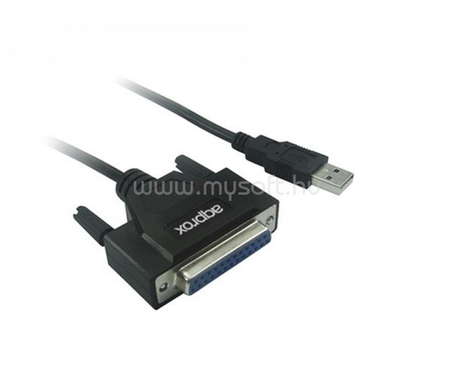 APPROX Kábel átalakító - USB2.0 to párhuzamos (parallel) port adapter