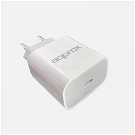 APPROX Telefon töltő - 1db USB-C, 5VDC/3A or 9VDC/2.22A or 12V/1.67A, Fehér APPUSBWALL30 small