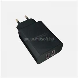 APPROX Telefon töltő - 2db USB2.0, 5V/2.4A, Fekete APPUSBWALL24B small