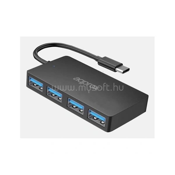 APPROX USB HUB - Type-C 4in1 HUB (4db USB3.0) Fekete
