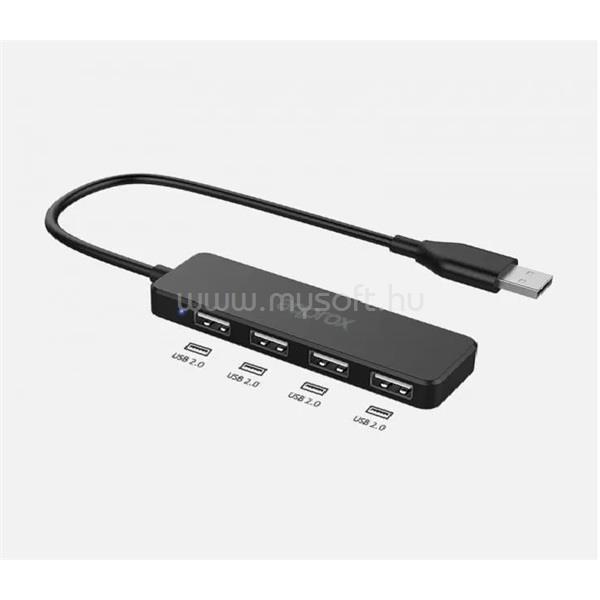 APPROX USB HUB - USB2.0 4in1 HUB (4db USB2.0) Fekete