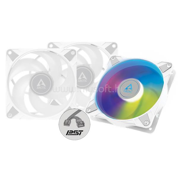 ARCTIC P12 PWM PST A-RGB 120mm 3db ház hűtő ventilátor (fehér)