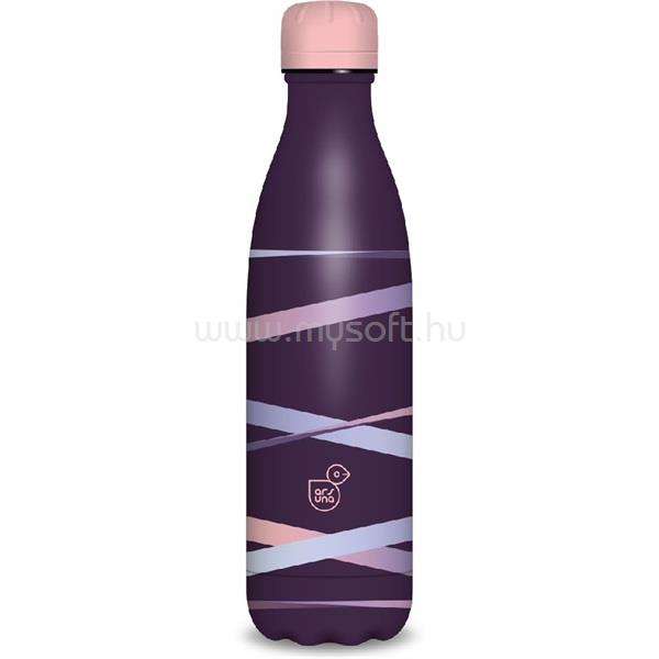 ARS UNA 500ml-es Ribbon-purple duplafalú fémkulacs