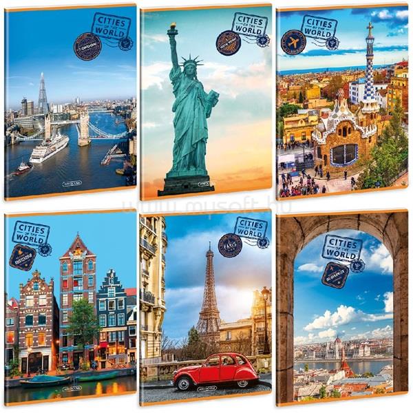 ARS UNA Cities of the World 23 (5325) A4 extra kapcsos kockás füzet