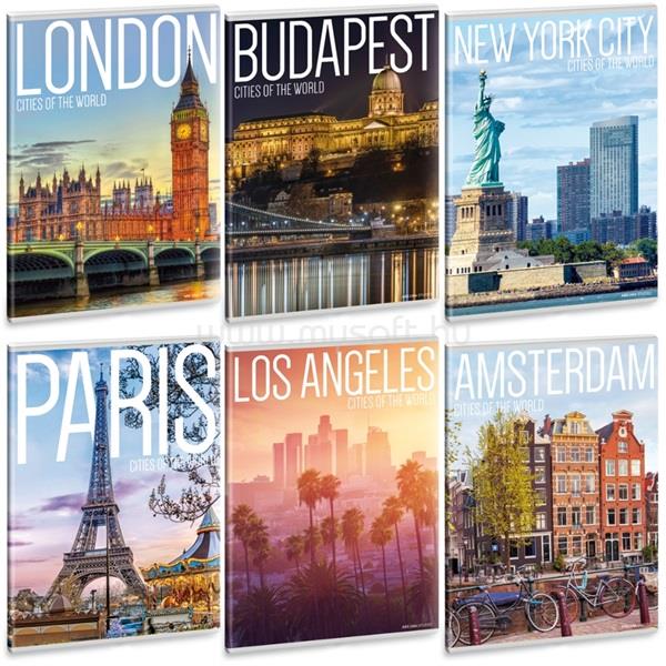 ARS UNA Cities of the World A5 extra kapcsos sima füzet
