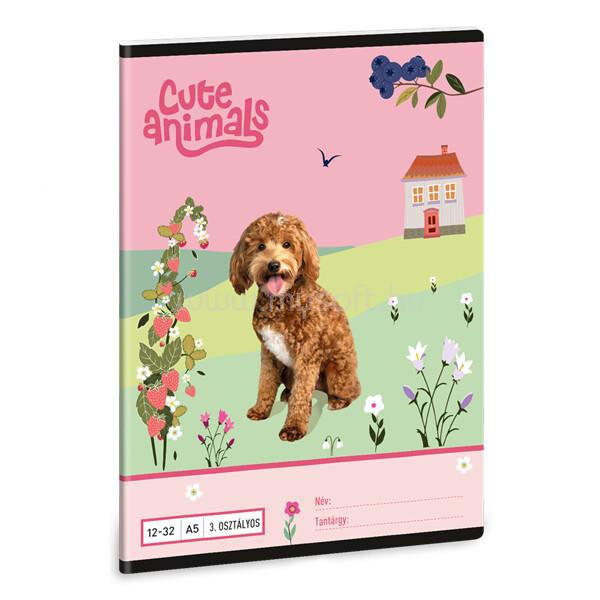 ARS UNA Cute Animals Doggie 25 (5458) A5 3. osztályos vonalas füzet